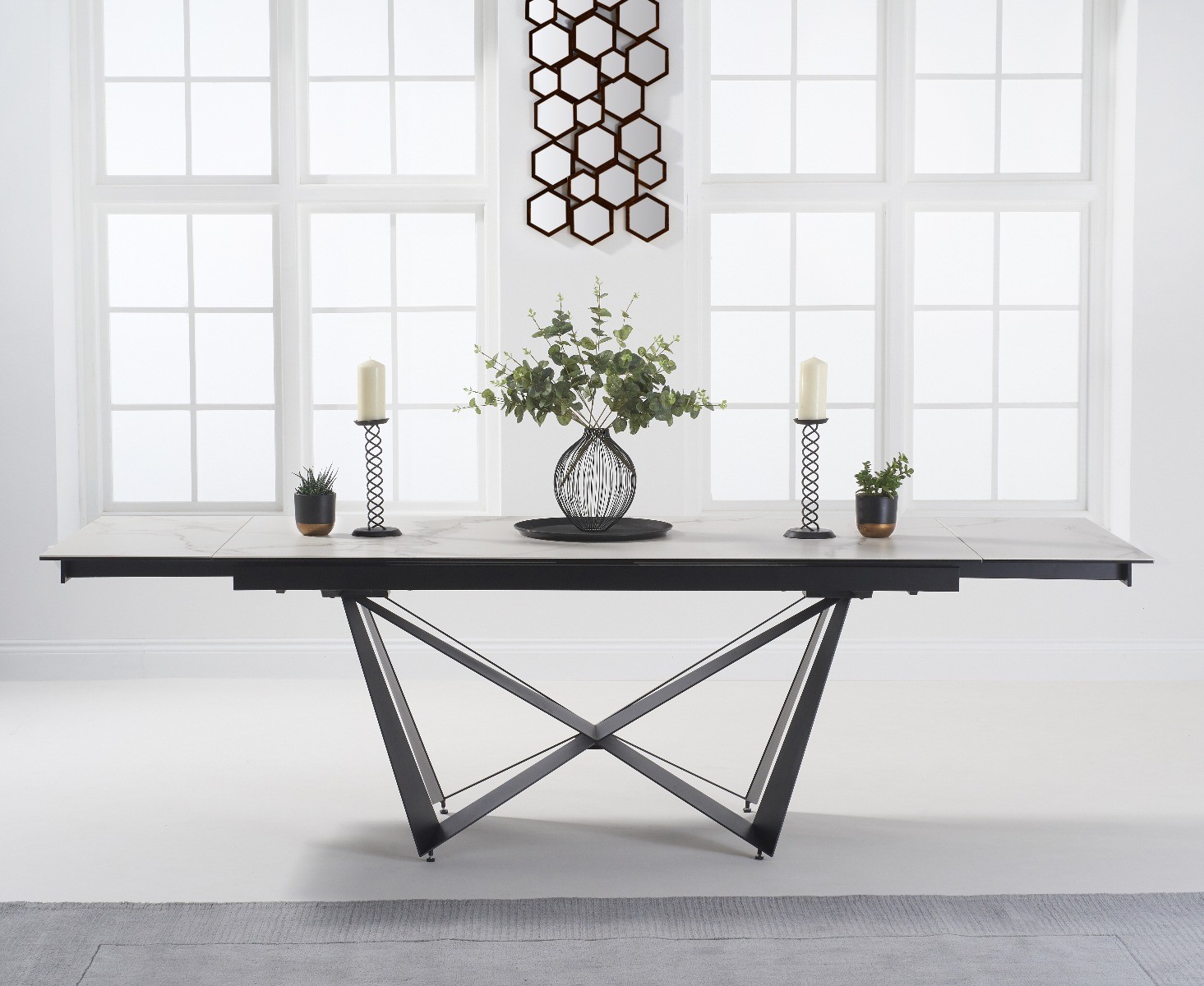 Blenheim 180cm Extending White Ceramic Dining Table