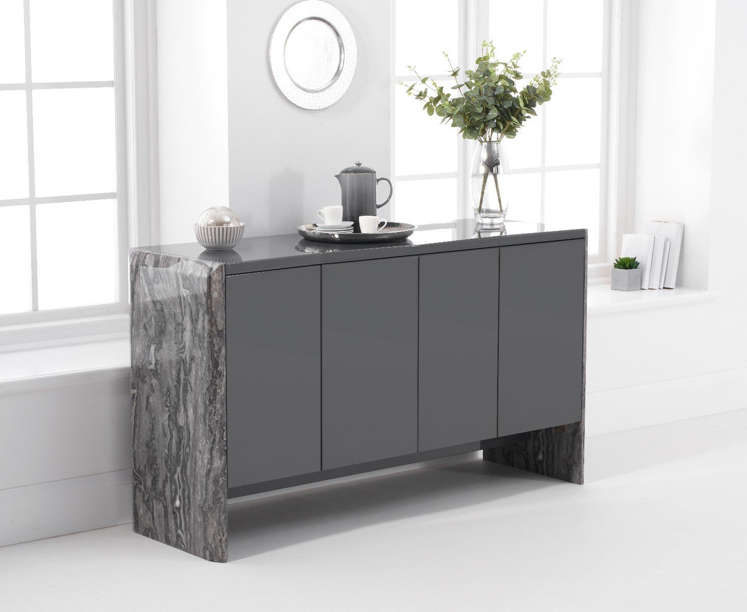 Dorit 140cm Grey Marble Sideboard