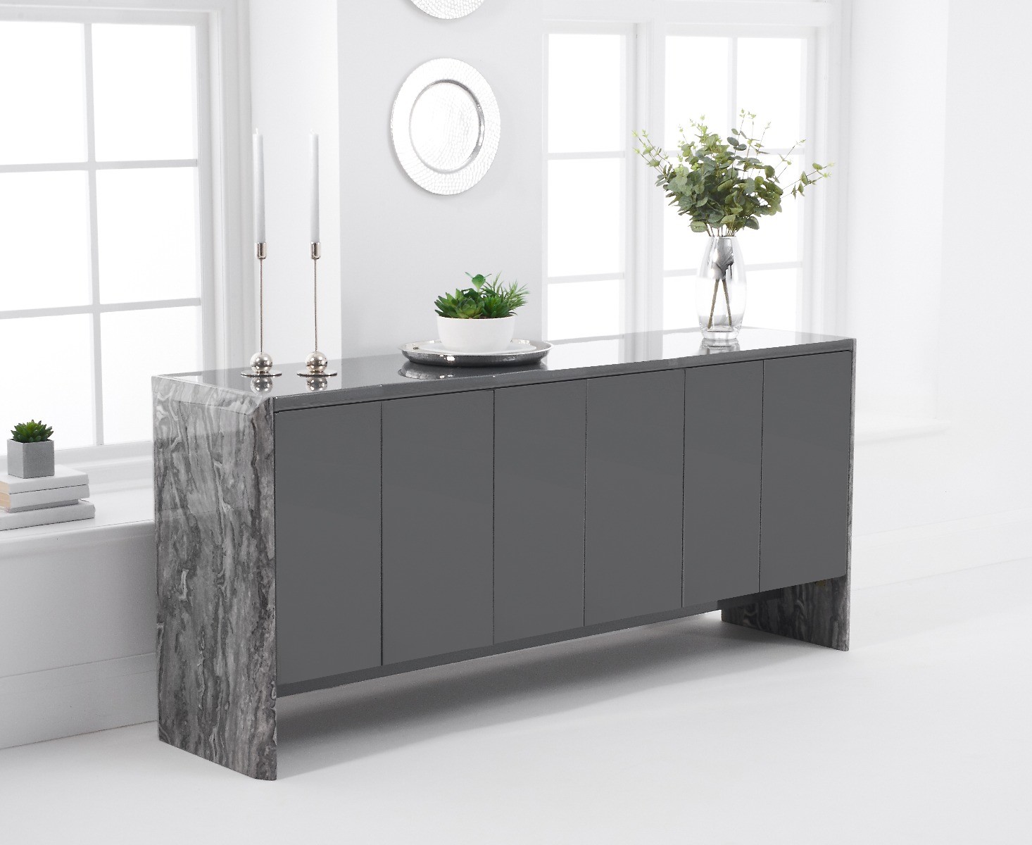 Dorit 180cm Grey Marble Sideboard