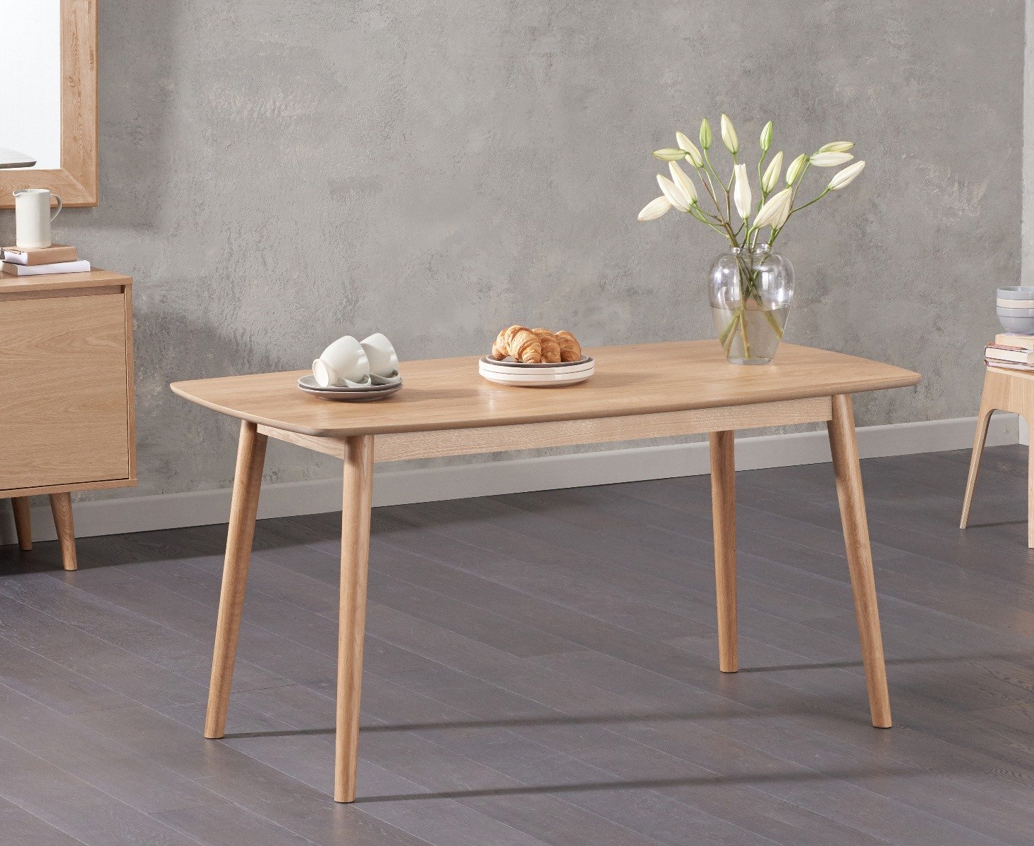 Product photograph of Nordic 150cm Oak Dining Table from Oak Furniture Superstore