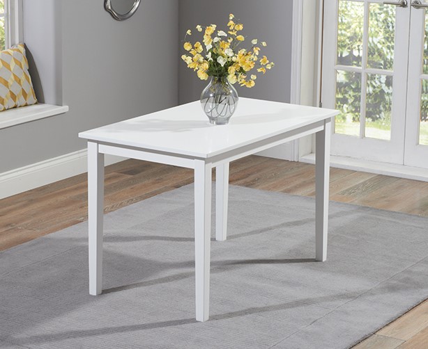 Product photograph of Chiltern 114cm White Painted Dining Table from Oak Furniture Superstore
