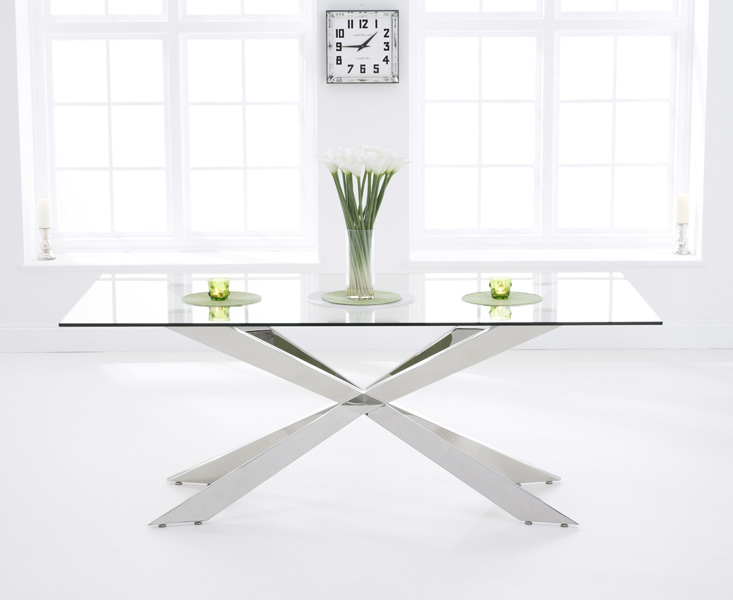 Product photograph of Canova 200cm Glass Dining Table from Oak Furniture Superstore