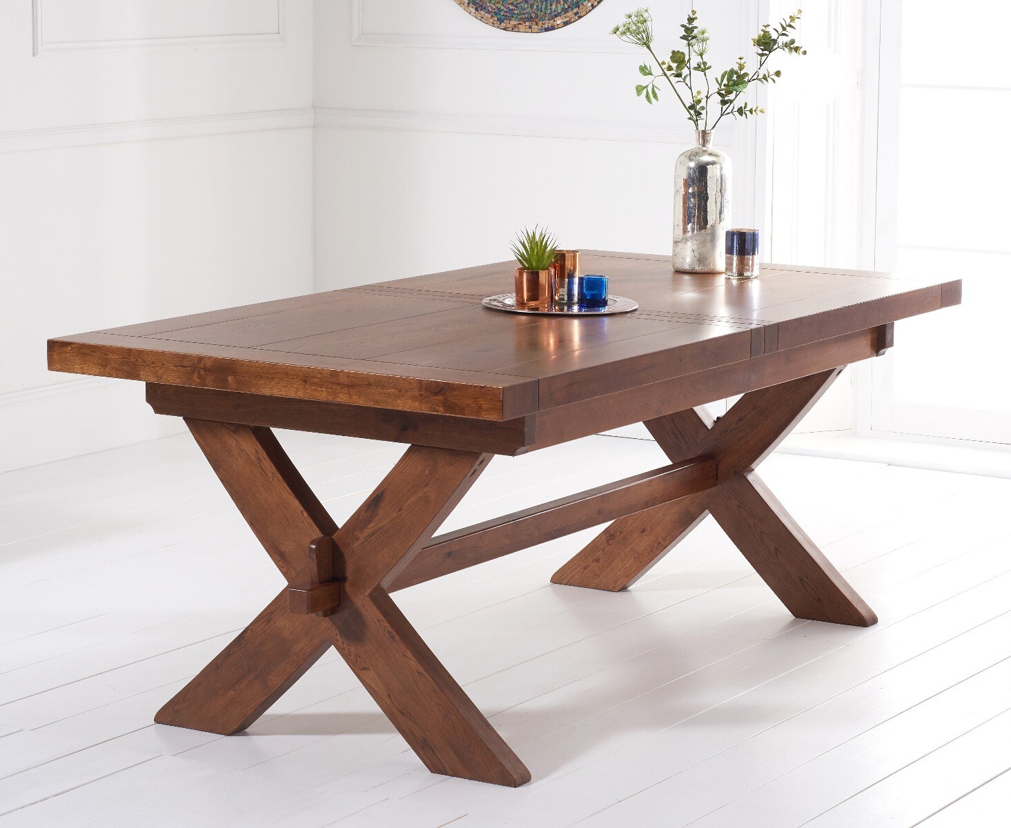 Product photograph of Bordeaux 200cm Dark Oak Extending Dining Table from Oak Furniture Superstore