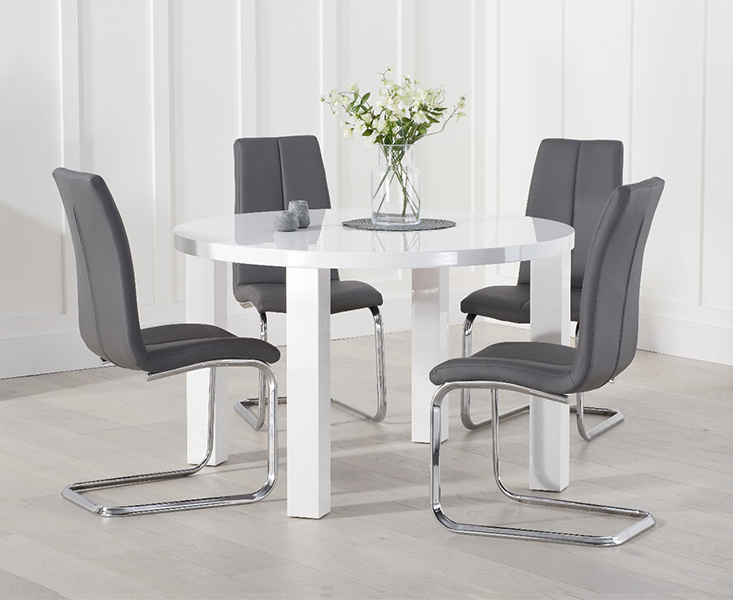 High Gloss Round Dining Table, Round High Gloss Table And Chairs