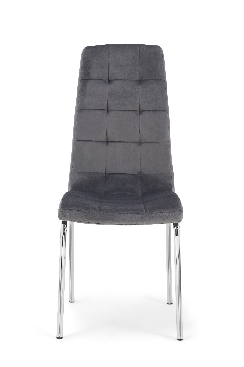 Product photograph of Enzo Grey Velvet Dining Chairs from Oak Furniture Superstore