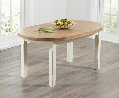 Product photograph of Extending Chelsea Oak And Cream Dining Table from Oak Furniture Superstore