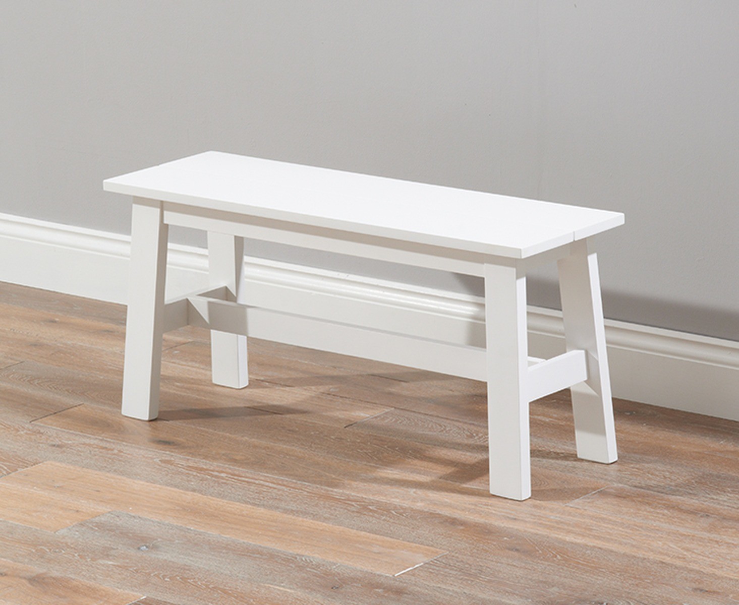 Product photograph of Chiltern White Bench from Oak Furniture Superstore