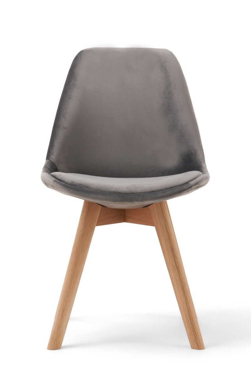 Product photograph of Orson Grey Velvet Dining Chairs from Oak Furniture Superstore