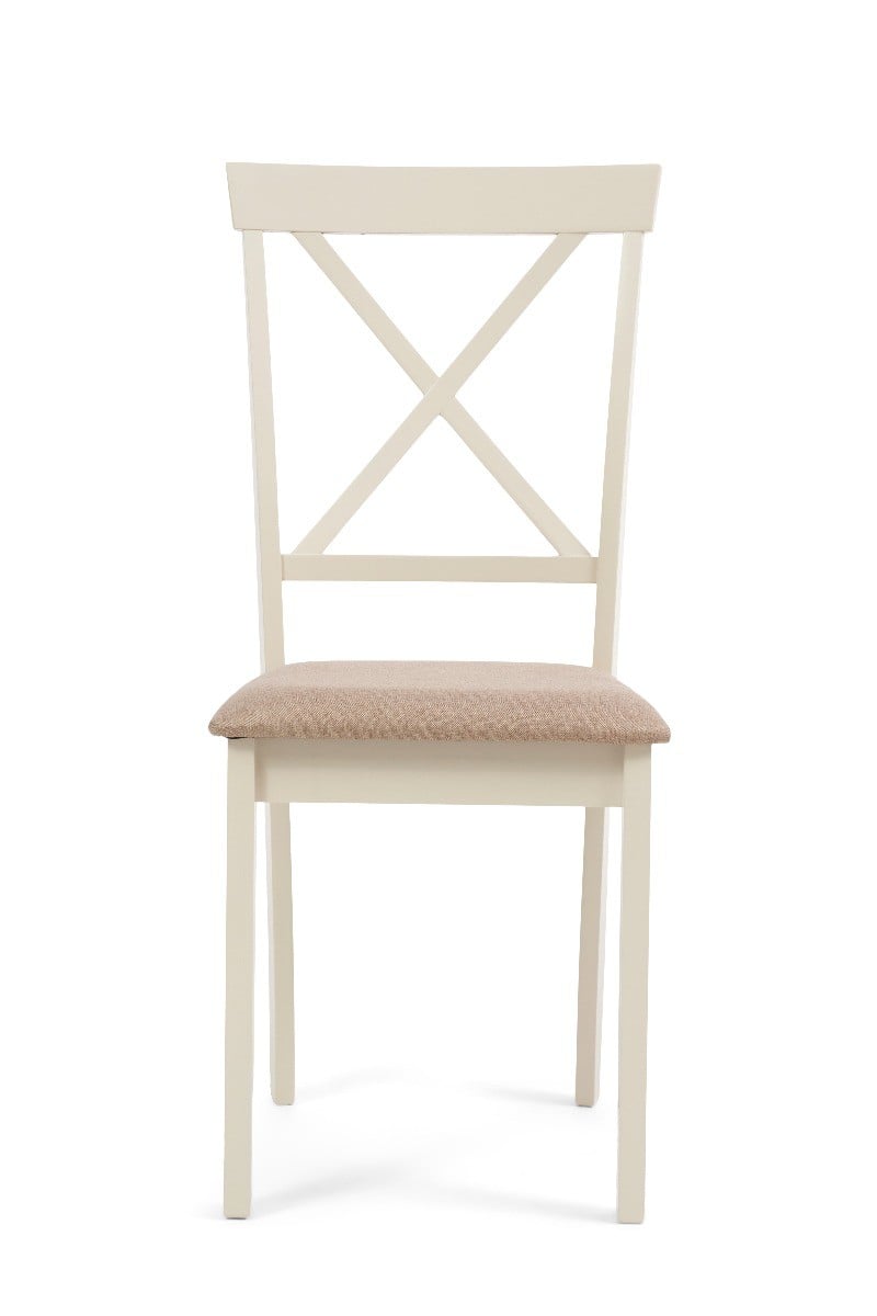 Epsom Oak And Cream Dining Chairs With Fabric Seats