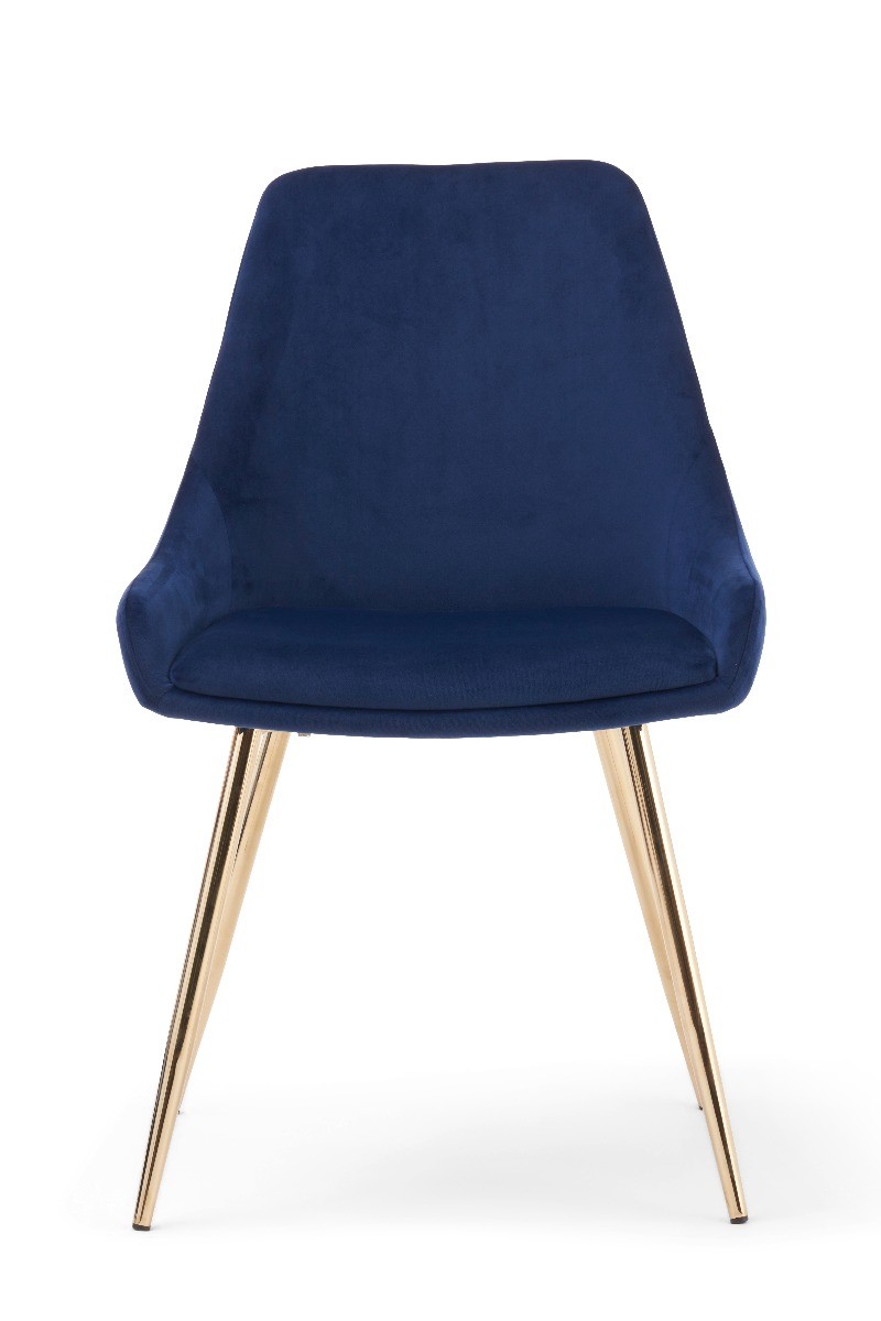 Product photograph of Lola Blue Velvet Dining Chairs from Oak Furniture Superstore