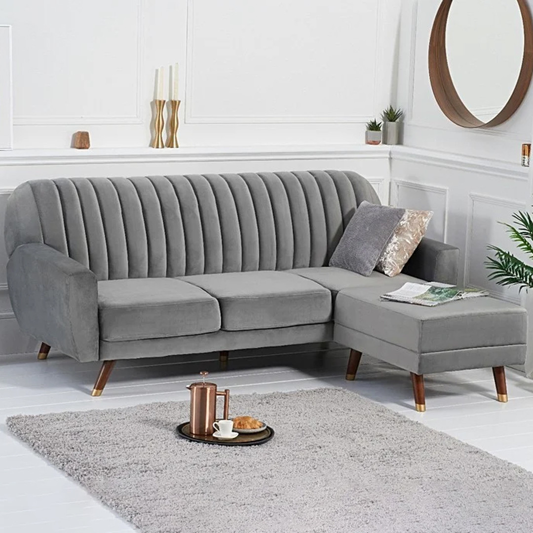 Elise Reversible Sofa Bed In Grey Velvet