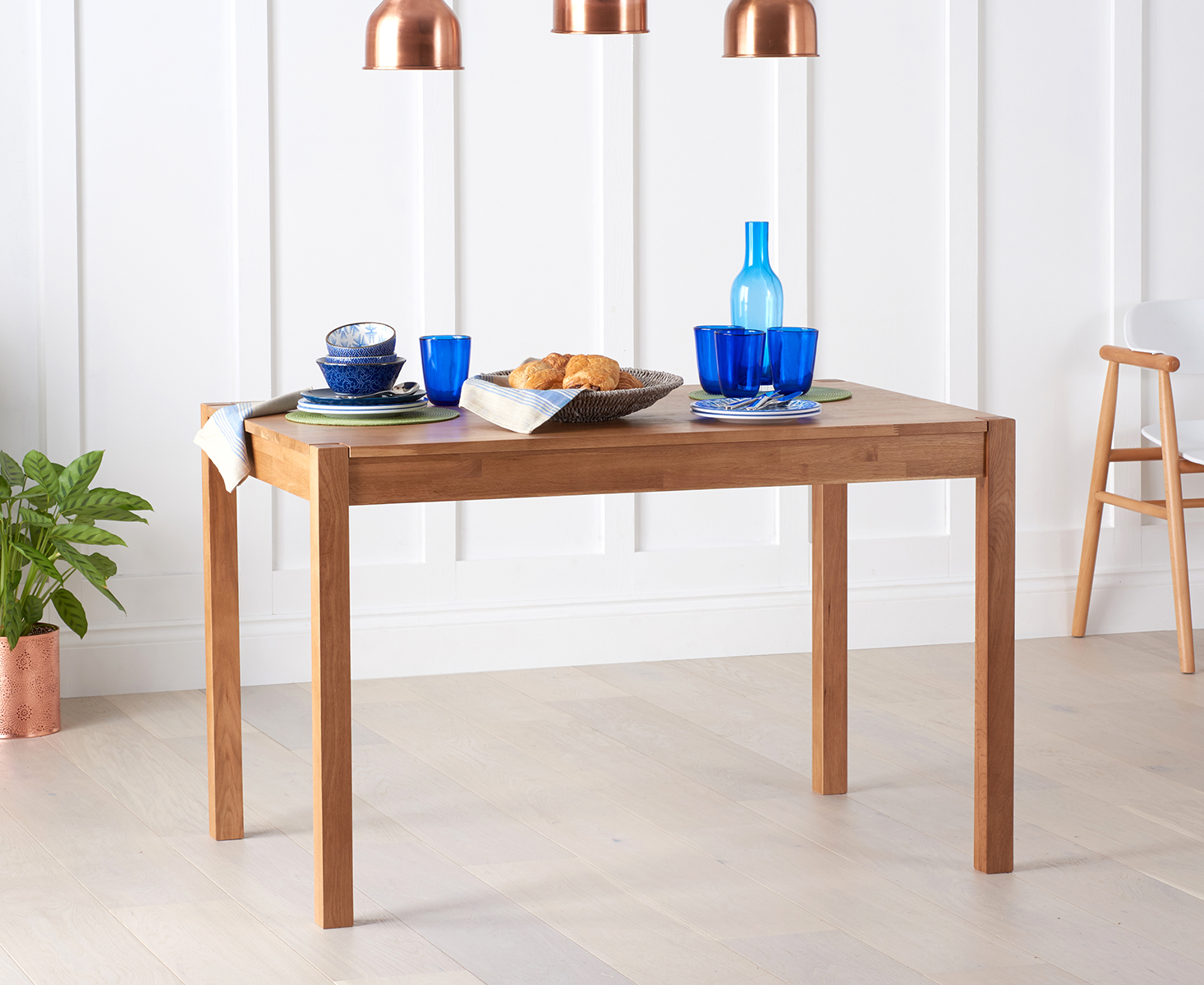 Product photograph of Oxford Solid Oak 120cm Dining Table from Oak Furniture Superstore