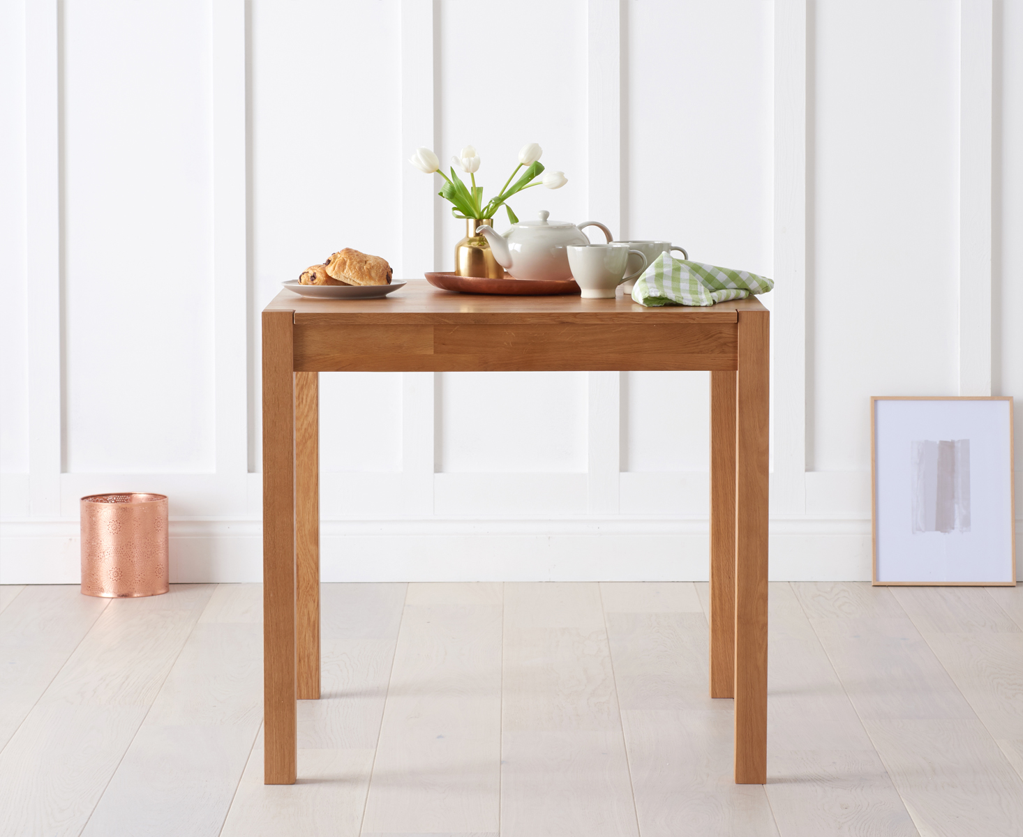 Product photograph of Oxford Solid Oak 80cm Dining Table from Oak Furniture Superstore