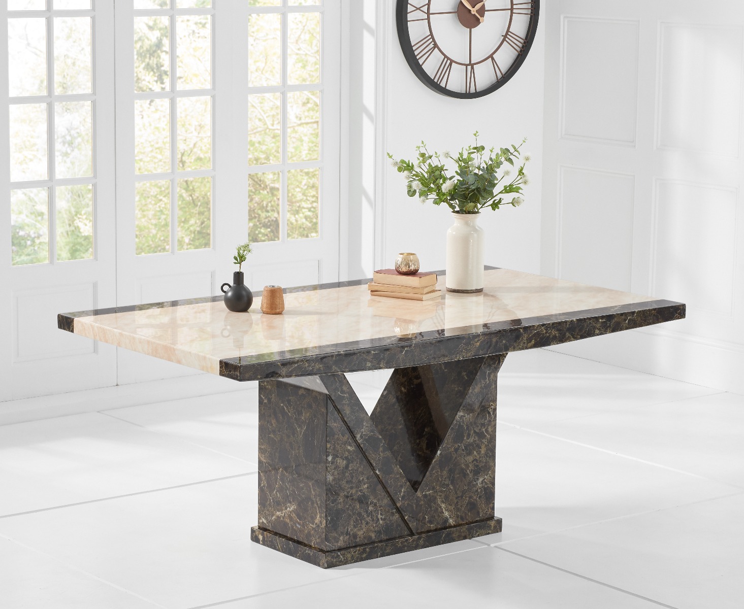 Product photograph of Tenore 180cm Marble Dining Table from Oak Furniture Superstore