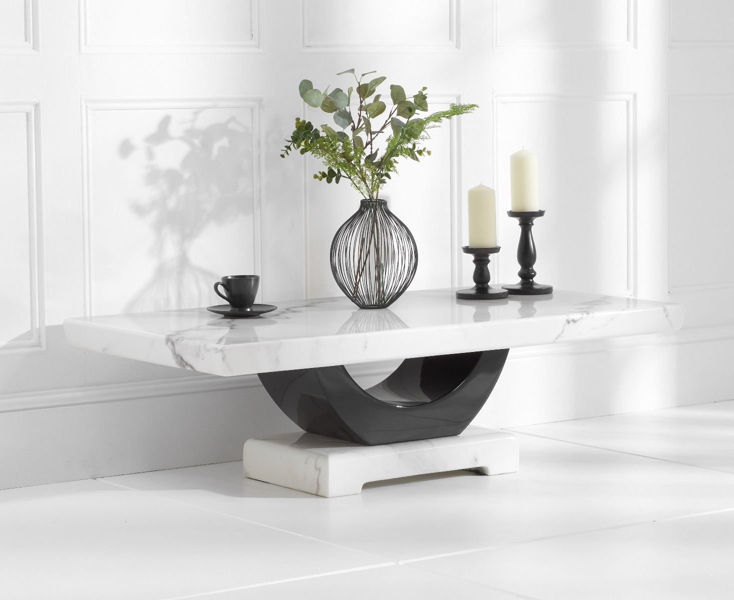 Novara White Marble Coffee Table