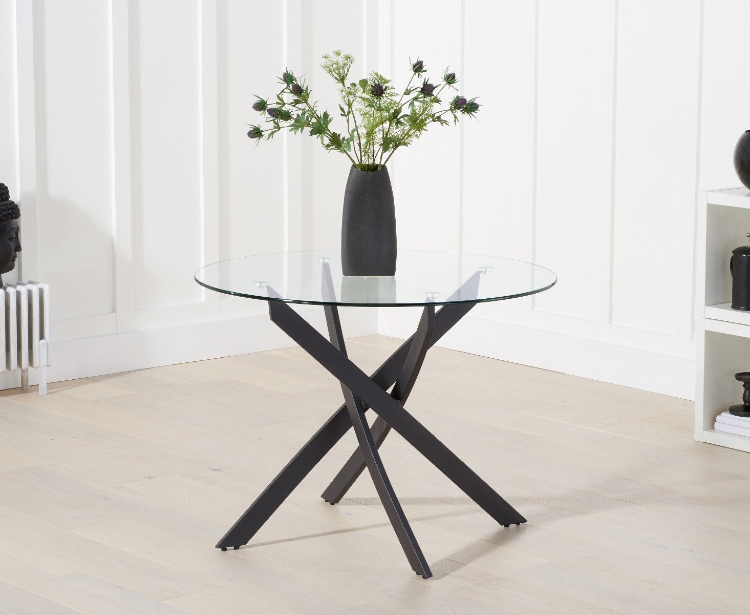 Mara 100cm Round Glass Dining Table