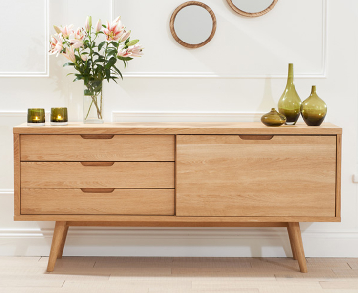 Product photograph of Tivoli Retro Oak Sideboard from Oak Furniture Superstore