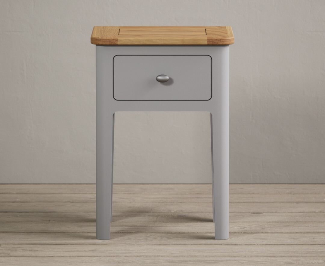 Loxton Oak And Light Grey Painted Bedside Table