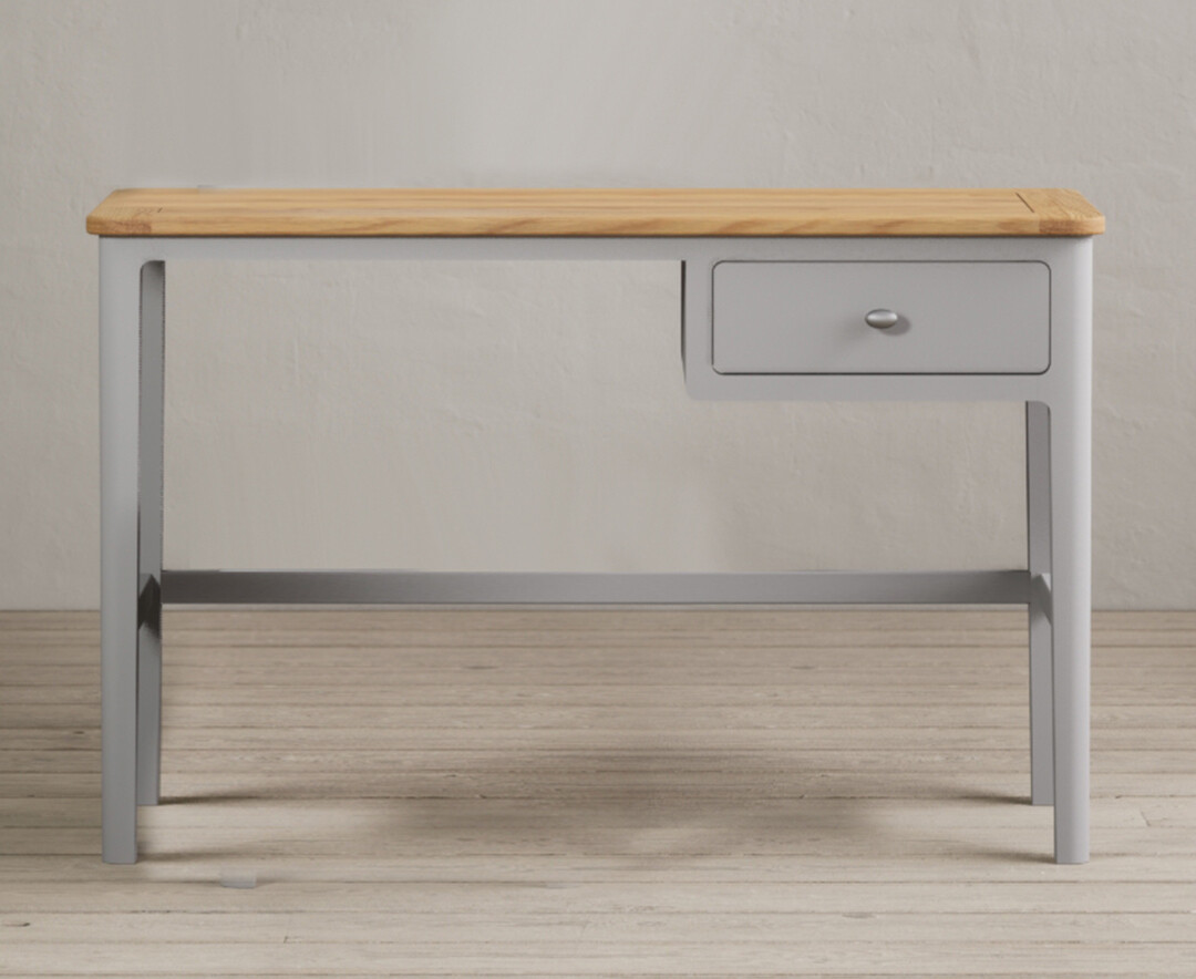 Product photograph of Loxton Oak And Light Grey Painted Dressing Table from Oak Furniture Superstore