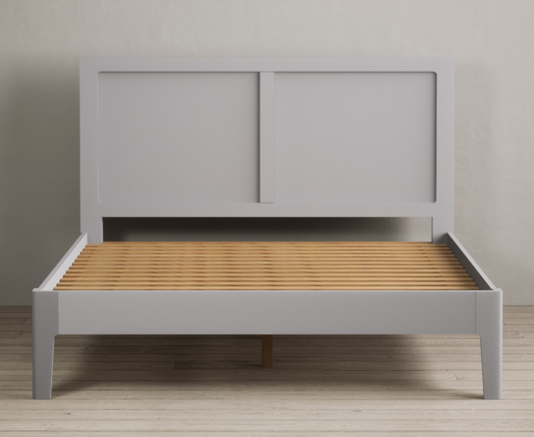 Product photograph of Loxton Oak And Light Grey Painted Double Bed from Oak Furniture Superstore