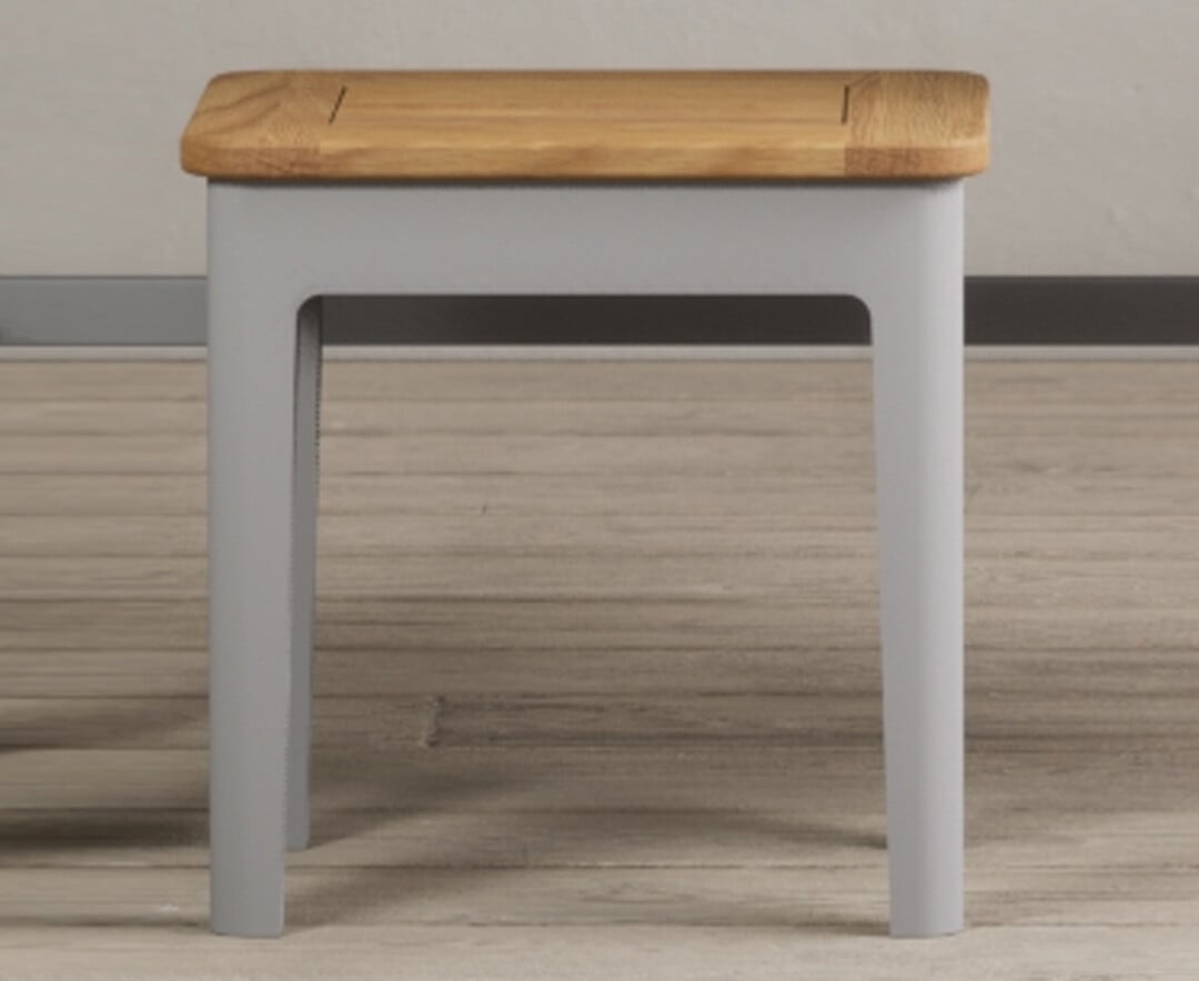 Loxton Oak And Light Grey Painted Dressing Table Stool