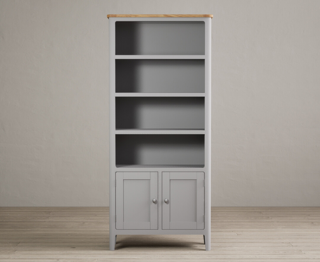 Loxton Oak And Light Grey Painted Tall Bookcase