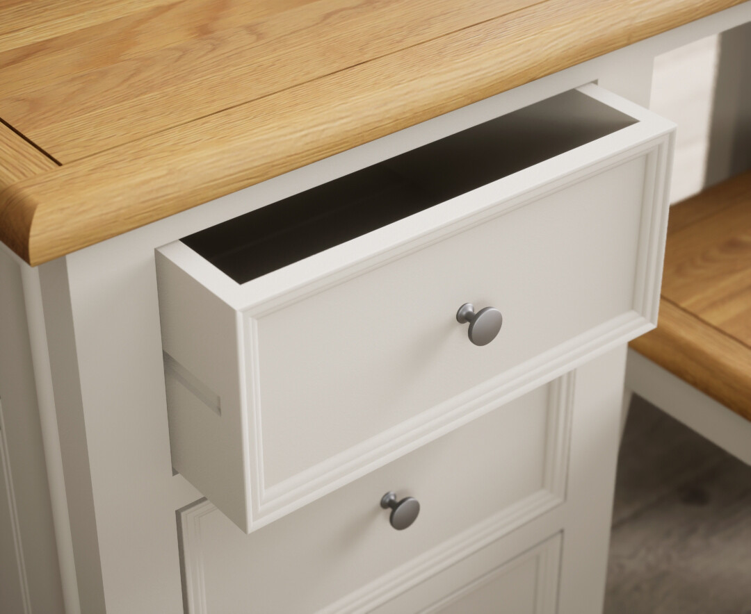 Product photograph of Weymouth Oak And Soft White Painted Dressing Table from Oak Furniture Superstore