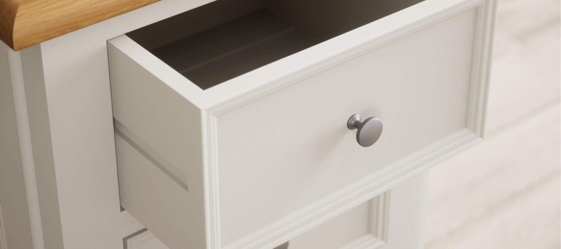 Product photograph of Weymouth Oak And Soft White Painted 5 Drawer Tallboy from Oak Furniture Superstore