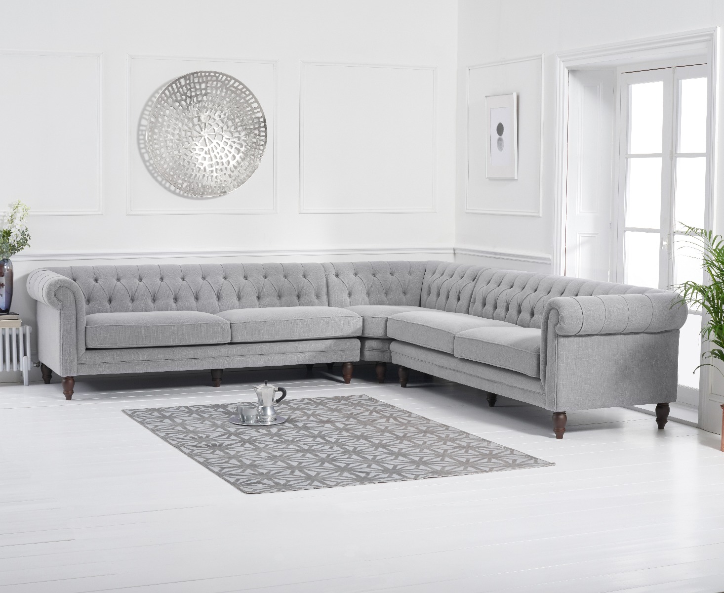 Photo 1 of Bromley large grey linen corner sofa