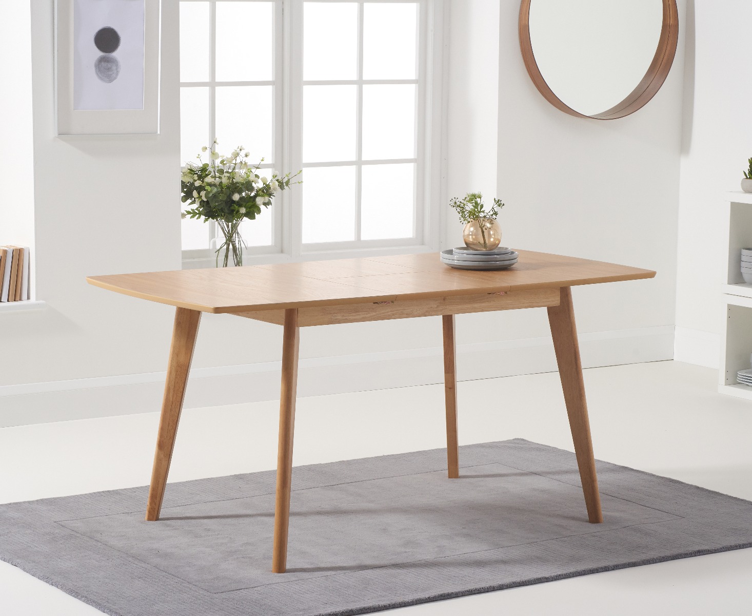Sacha 120cm Oak Extending Dining Table