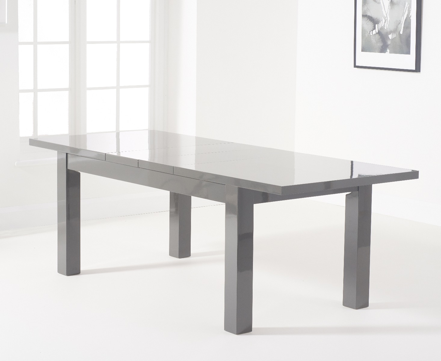 Photo 2 of Extending seattle 160cm dark grey high gloss dining table