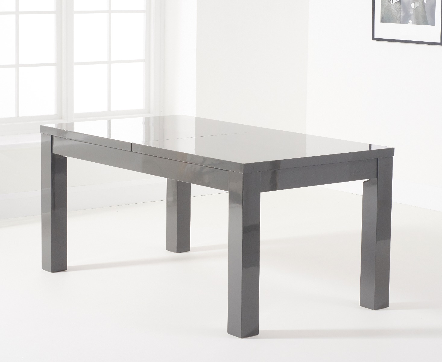 Photo 1 of Extending seattle 160cm dark grey high gloss dining table