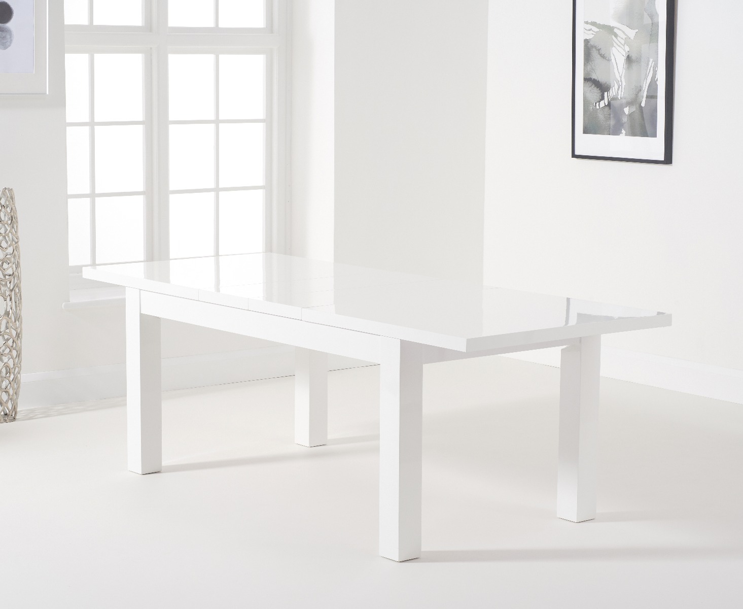 Photo 2 of Extending atlanta 160cm white high gloss dining table