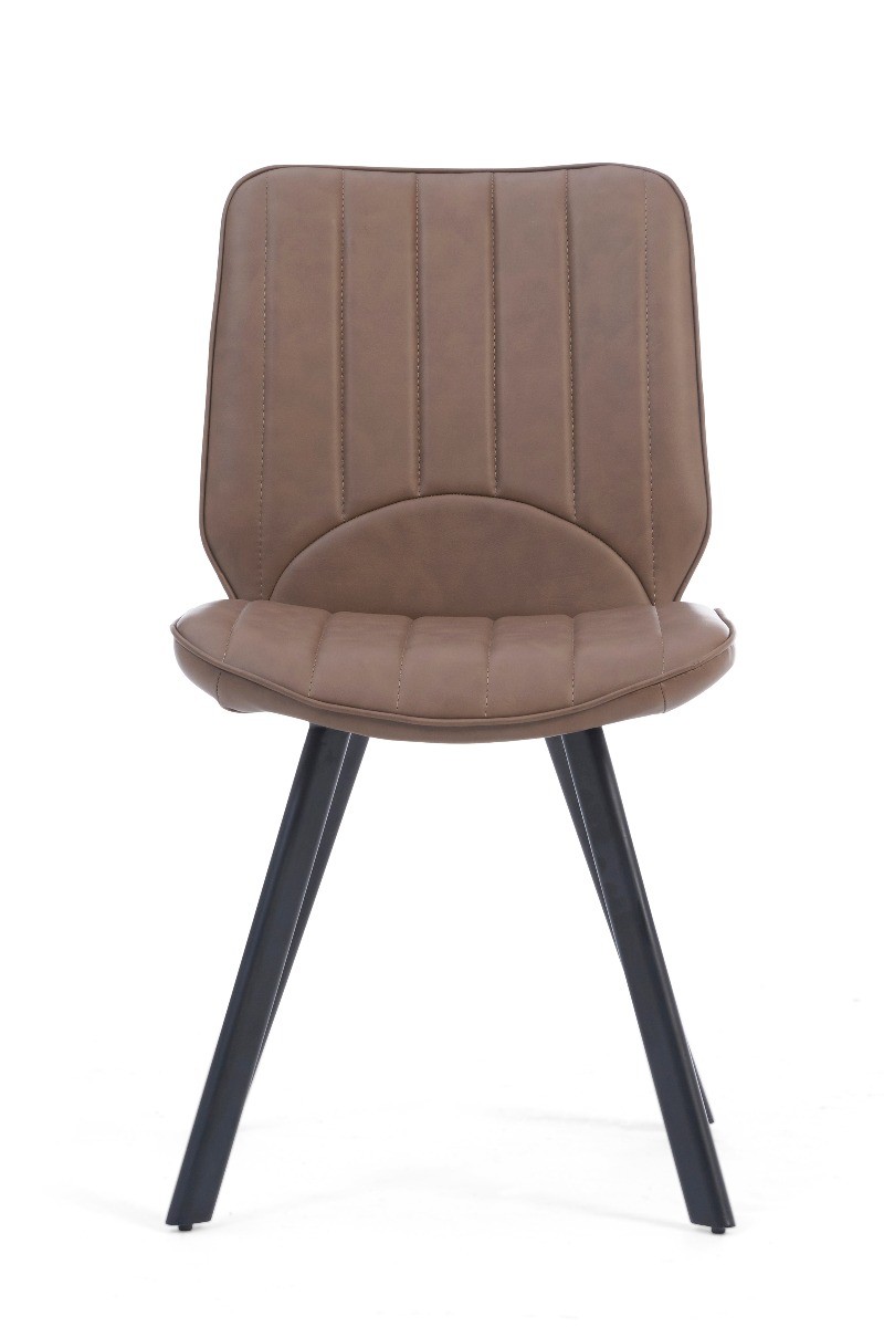 Photo 1 of Hendrick brown faux leather dining chairs