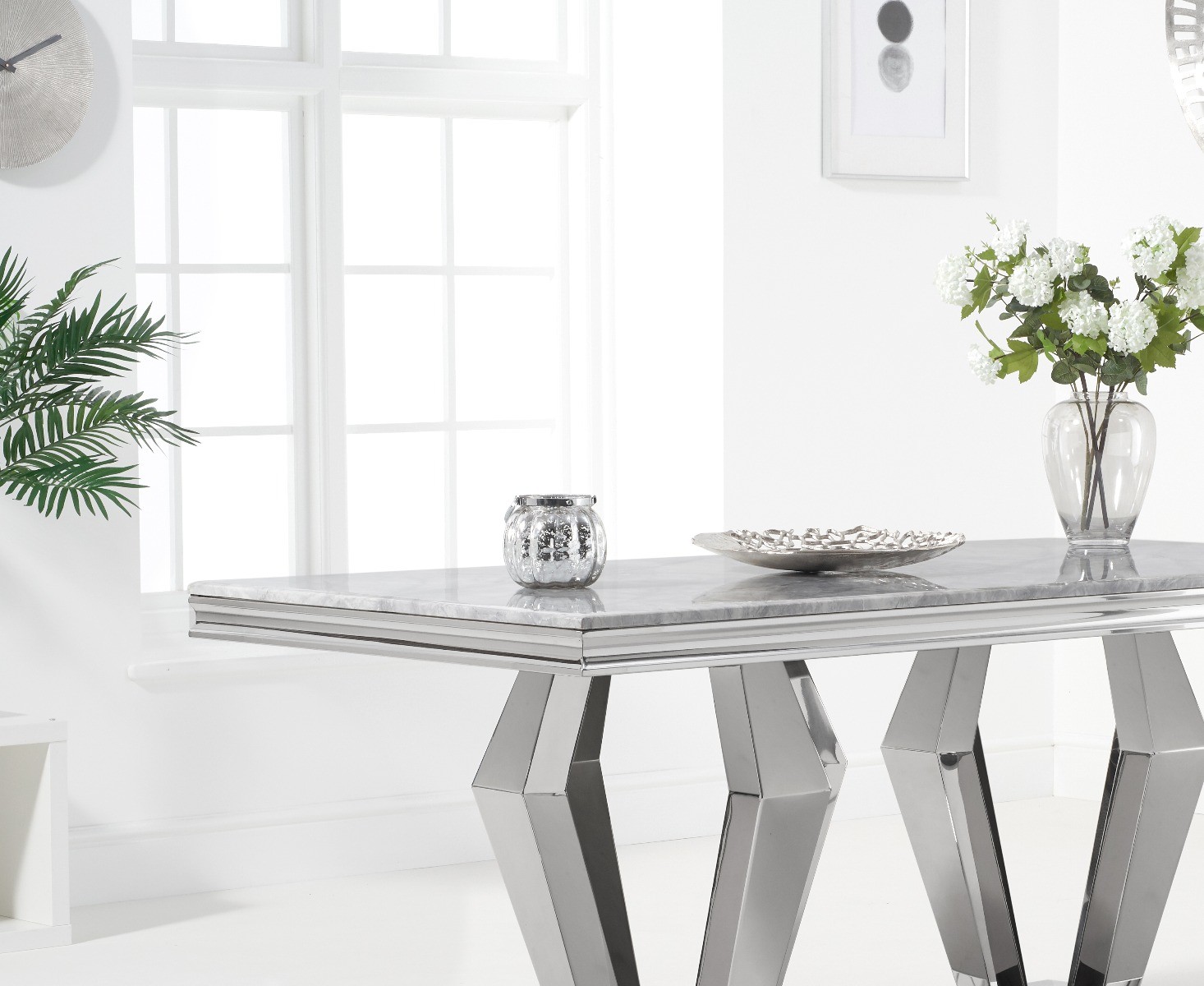 Product photograph of Viscount 180cm Marble Dining Table from Oak Furniture Superstore.