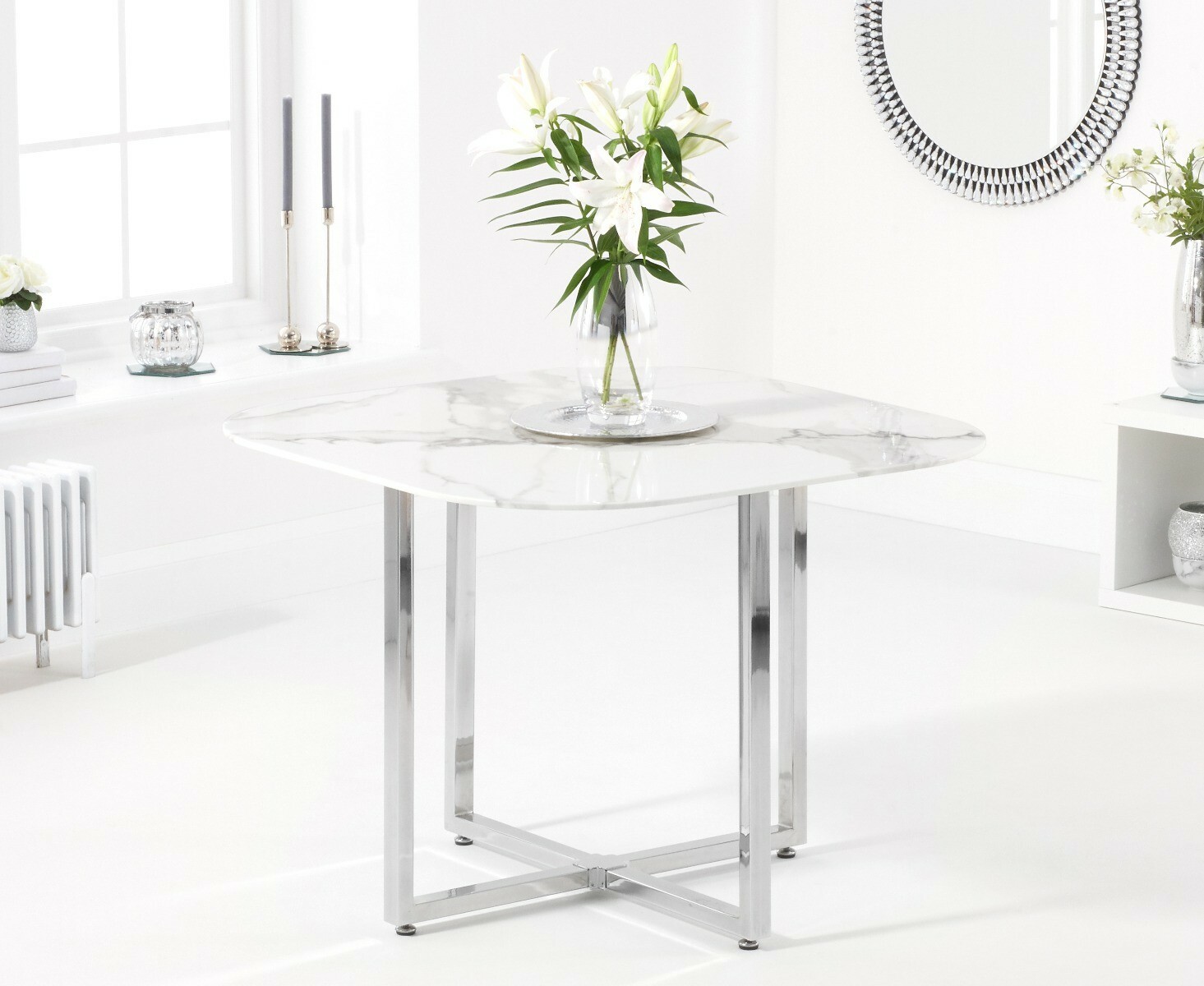 Algarve White Marble Dining Table
