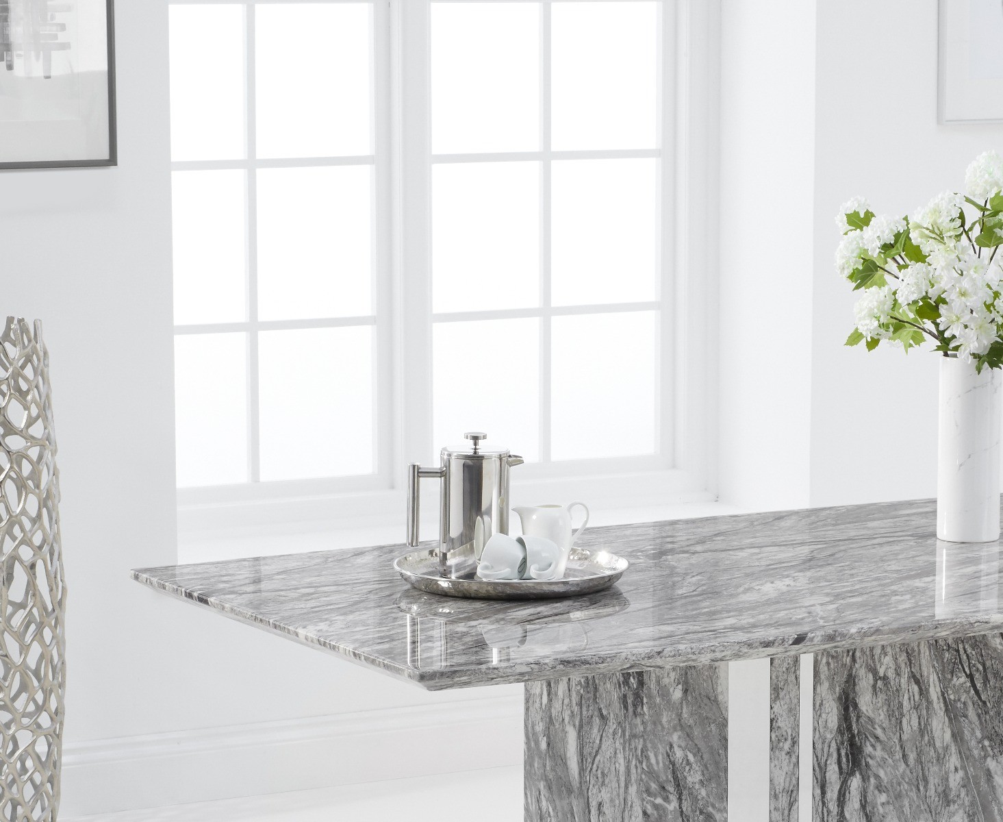 Photo 2 of Alicia 180cm grey marble dining table