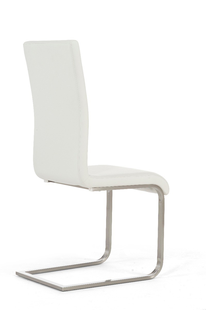 Photo 4 of Malaga white faux leather dining chairs