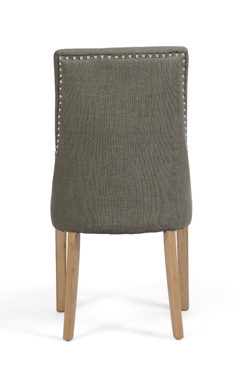 Photo 4 of Beatrix grey fabric oak leg dining chairs