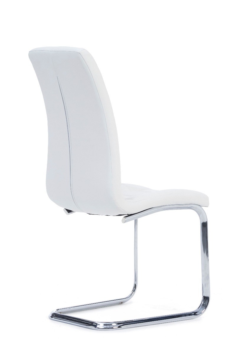 Photo 4 of Vigo white faux leather dining chairs