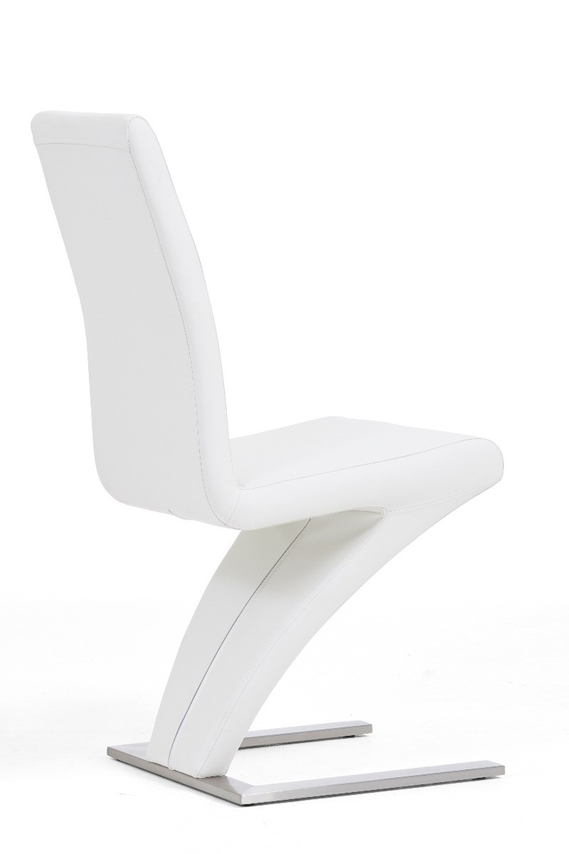 Photo 3 of Aldo z ivory white faux leather dining chairs