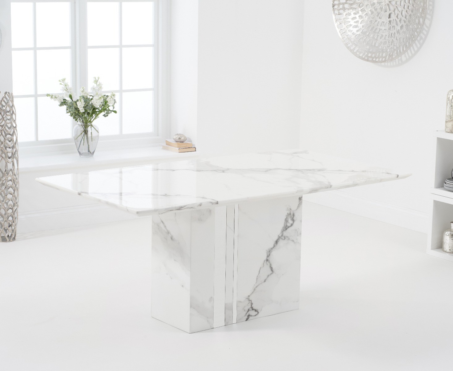 Photo 1 of Alicia 180cm white marble dining table