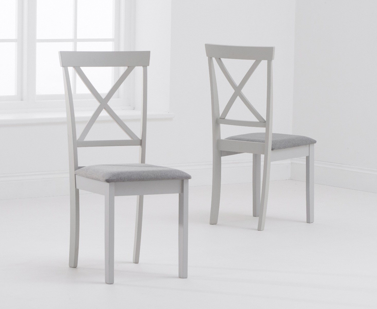Epsom Oak And Grey Dining Chairs With Fabric Seats