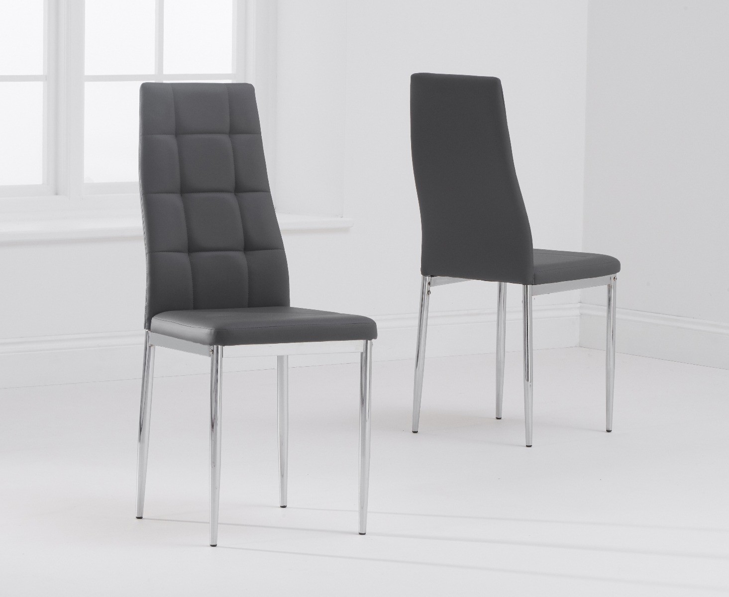 Angelo Grey Faux Leather Dining Chairs