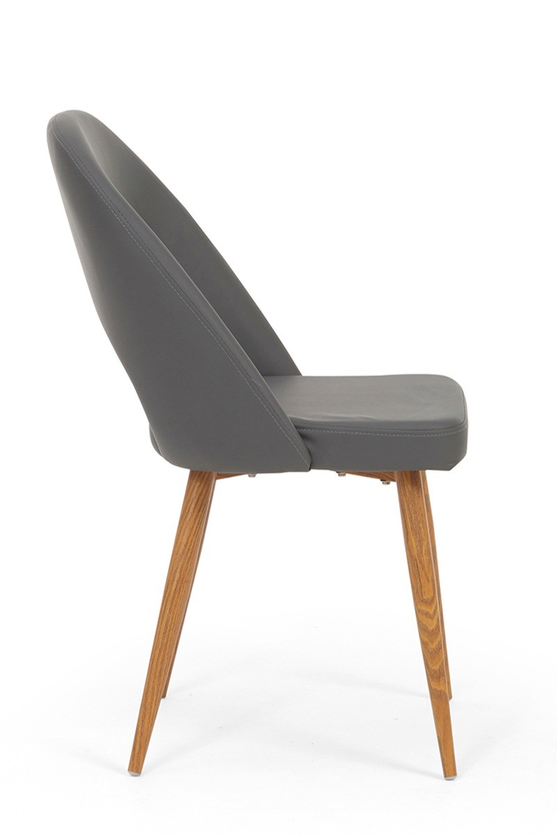 Photo 3 of Hudson grey faux leather dining chairs
