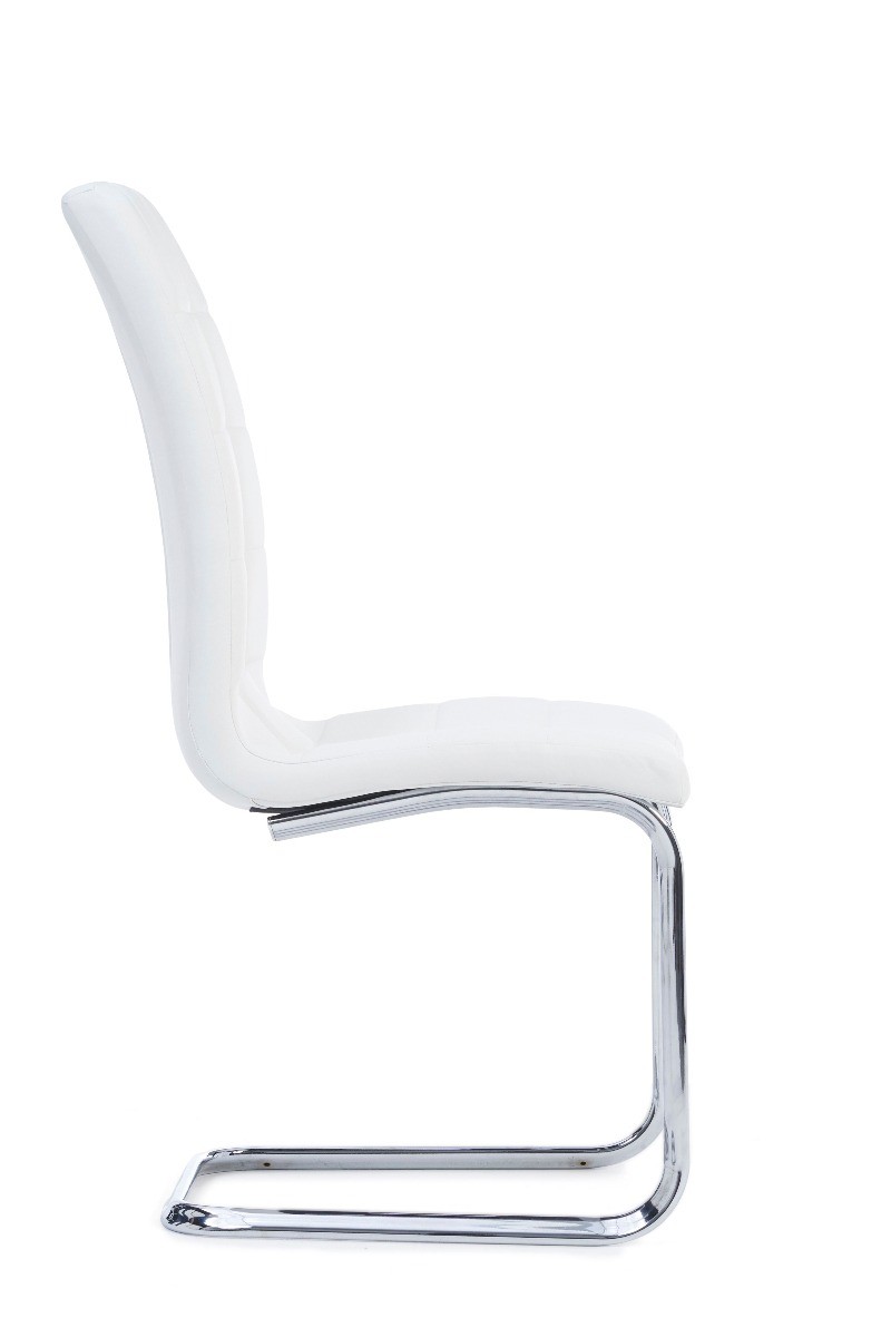 Photo 3 of Vigo white faux leather dining chairs