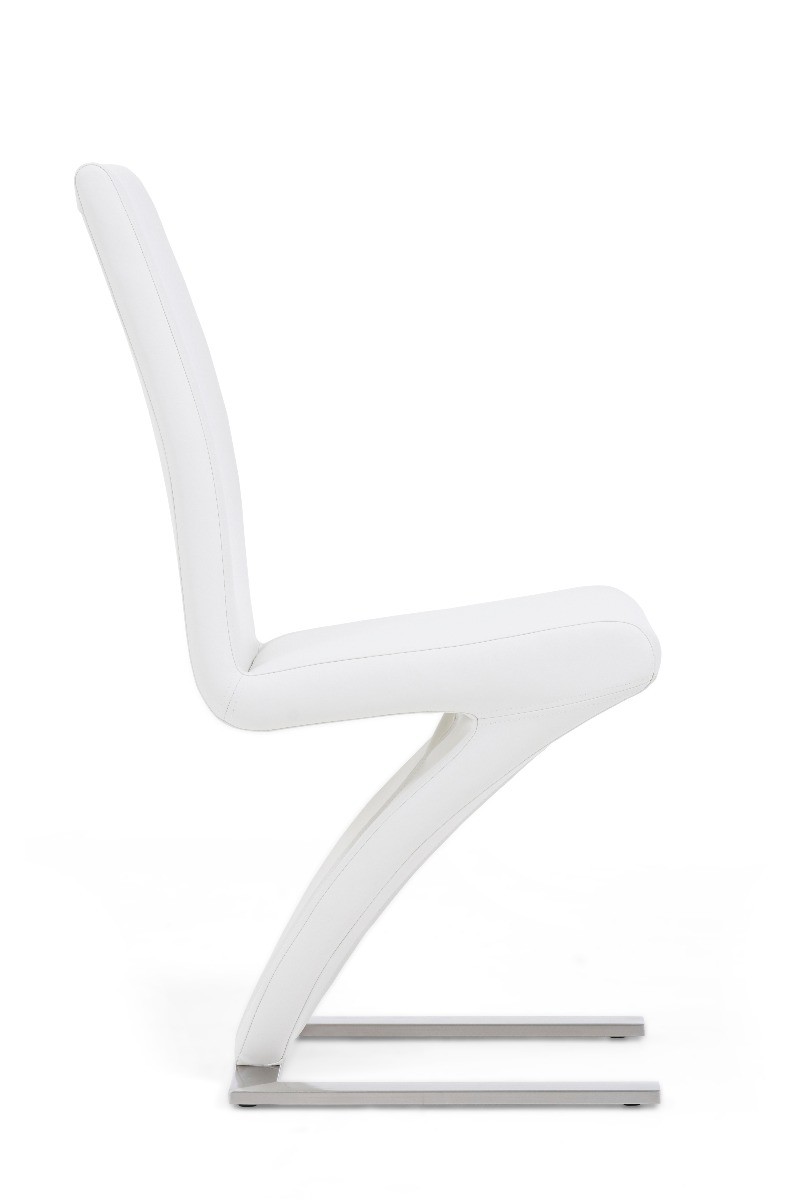 Photo 2 of Aldo z ivory white faux leather dining chairs