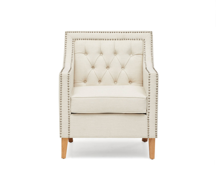 Photo 2 of Chartwell chesterfield ivory linen armchair