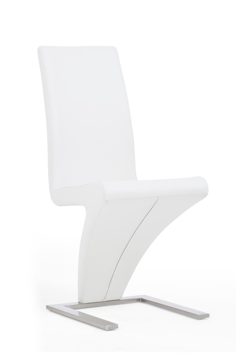 Photo 1 of Aldo z ivory white faux leather dining chairs