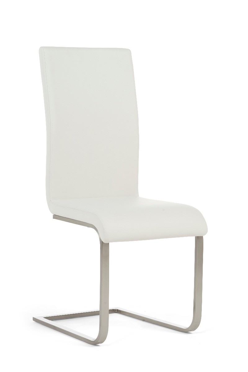 Photo 2 of Malaga white faux leather dining chairs